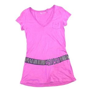 Guess Women’s Size L Purple Short Sleeve Tunic Top